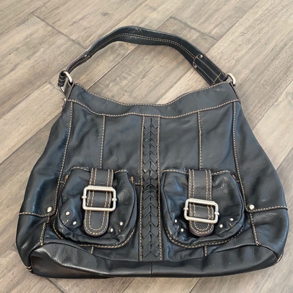Tignanello Black Soft Leather Hobo Shoulder‎ Bag - Picture 1 of 15